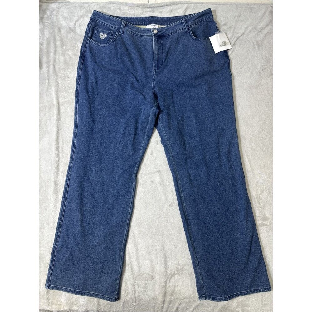 DreamJeannes Quacker Factory Women’s 20W Blue Denim Jeans Plus Size Casual